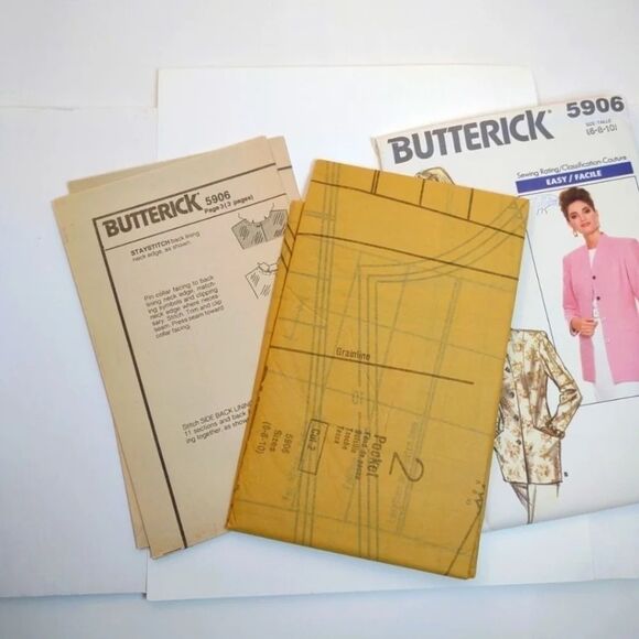 Butterick Pattern 5906 Jacket Size 6-8-10 UNCUT Couture - Picture 5 of 8